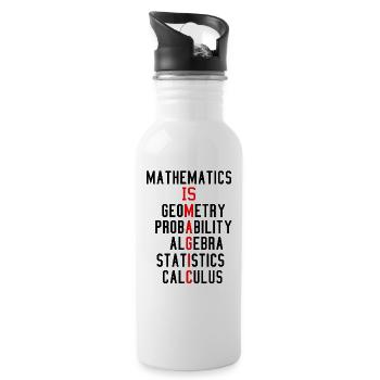 Mathematics is like magic - Water bottle with straw - white - Right