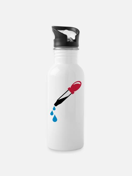 Pipette - Trinkflasche mit integriertem Trinkhalm - Weiß