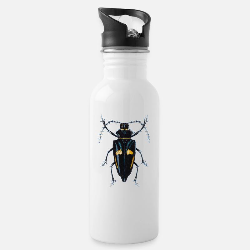 insecte - Gourde avec paille intégrée - blanc