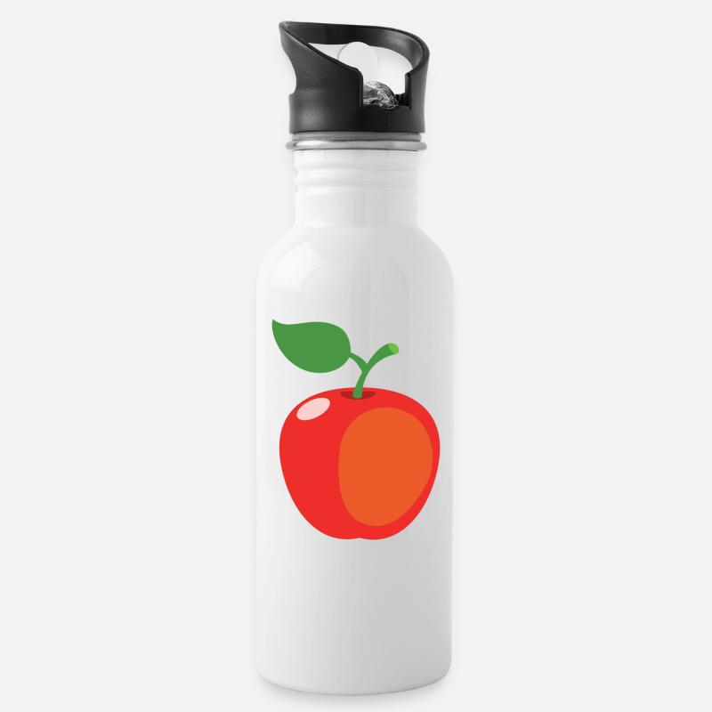 Pomme - Gourde avec paille intégrée - blanc