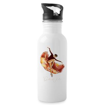 Balerina Balletttanz Ballerina Geschenk - Trinkflasche mit integriertem Trinkhalm - Weiß - Rechts