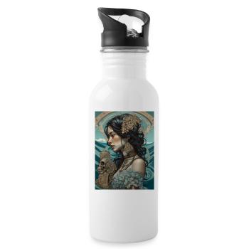 Ghotic Class - Water bottle with straw - white - Right