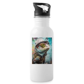 Animal Style - Water bottle with straw - white - Right