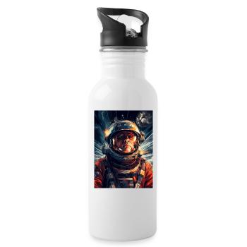 Spacewalk Astronaut - Water bottle with straw - white - Right