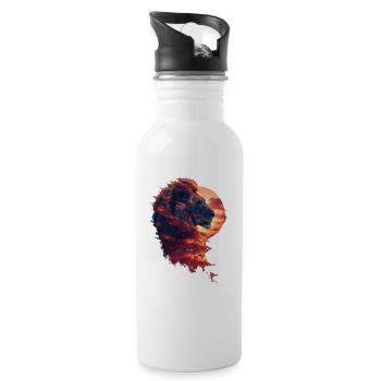 Lion - Water bottle with straw - white - Right