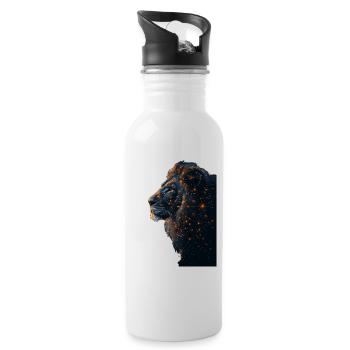 Lion - Gourde avec paille intégrée - blanc - Droite