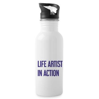 Artists of life in action - Water bottle with straw - white - Right