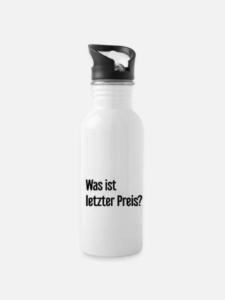 Was ist letzter Preis? - Trinkflasche mit integriertem Trinkhalm - Weiß