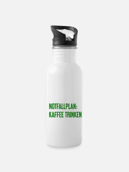 Coffee Contingency Plan - Water bottle with straw - white