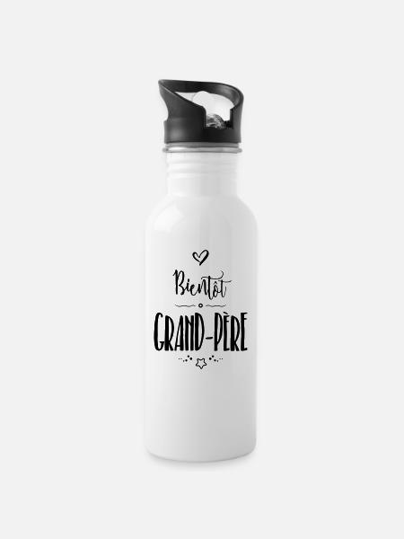 Bientôt grand-père - Gourde avec paille intégrée - blanc