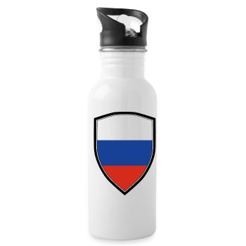 DRAPEAU BLASON DE LA RUSSIE - Gourde avec paille intégrée - blanc - Droite