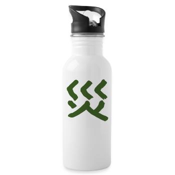 Disaster / Disaster - In Japanese/ KHAKI Green - Water bottle with straw - white - Right