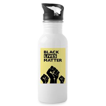 Black Lives Matter Gelb - Trinkflasche mit integriertem Trinkhalm - Weiß - Rechts