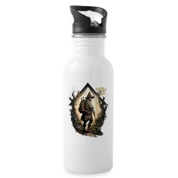 Adventurer On The Road - Water bottle with straw - white - Right