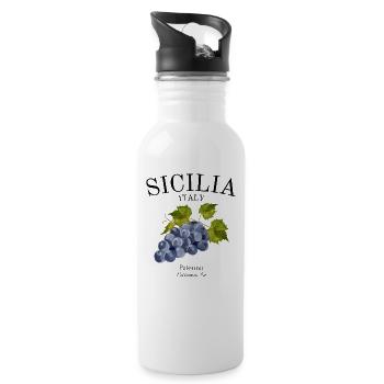 Sicily - Italy - Palermo - Italian - Etna - Water bottle with straw - white - Right