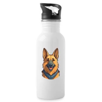 German Shepherd - Water bottle with straw - white - Right
