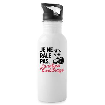 Je ne râle pas,football,foot,Football,Foot,Sport - Gourde avec paille intégrée - blanc - Droite