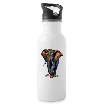 Ornament Elephant mit Herbstpumpkins - Trinkflasche mit integriertem Trinkhalm - Weiß - Rechts