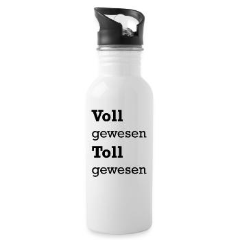 Voll gewesen Toll gewesen - Trinkflasche mit integriertem Trinkhalm - Weiß - Rechts