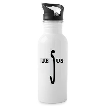 Jésus / Christianisme / Catholique - Gourde avec paille intégrée - blanc - Droite