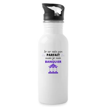 BANQUIER - Gourde avec paille intégrée - blanc - Droite