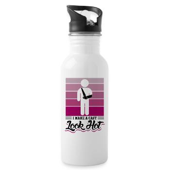 I Make A cast Look Hot - Trinkflasche mit integriertem Trinkhalm - Weiß - Rechts