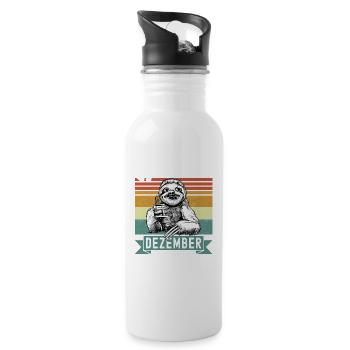 Sloth Legendary since December 1984 birthday - Water bottle with straw - white - Right