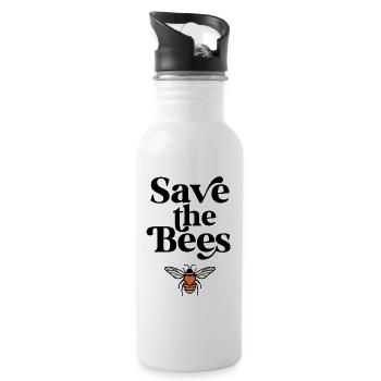 Sauvez les abeilles - Gourde avec paille intégrée - blanc - Droite