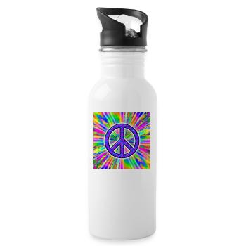 Enjoy Some Peace - Water bottle with straw - white - Right