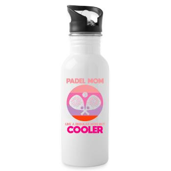 Padel Paddel Schläger Tennis Sport I Geschenk - Trinkflasche mit integriertem Trinkhalm - Weiß - Rechts
