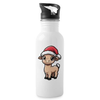 Noël à dos de chameau - Gourde avec paille intégrée - blanc - Droite