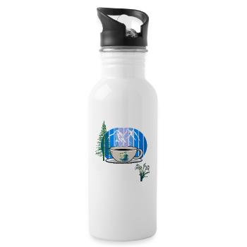 80s 90s Mountain Coffee Mug Austria Tyrol - Water bottle with straw - white - Right