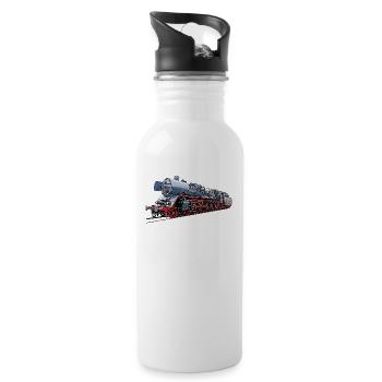 Dampflok BR 03 1010 der DR - Trinkflasche mit integriertem Trinkhalm - Weiß - Rechts