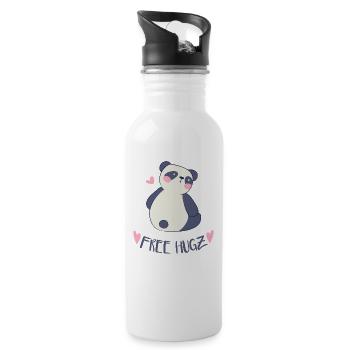 Fille cadeau cadeau bébé anniversaire anniversaire - Gourde avec paille intégrée - blanc - Droite