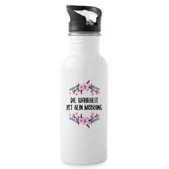 Die Wahrheit ist kein Mobbing Lustiger Spruch - Trinkflasche mit integriertem Trinkhalm - Weiß - Rechts