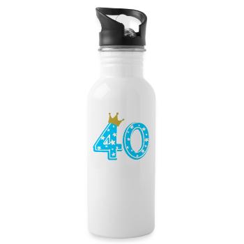 40 Krone 40th birthday 40 years - Water bottle with straw - white - Right