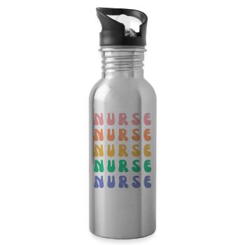 Nurse - Water bottle with straw - silver - Right