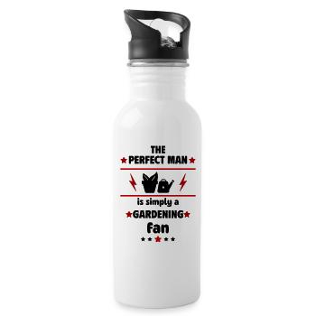 The perfect man is simply a garden fan - Water bottle with straw - white - Right