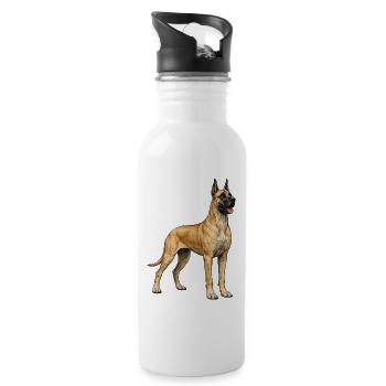 Illustration vintage de Dogue Grand – Élégance & Puissance - Gourde avec paille intégrée - blanc - Droite