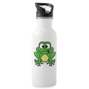 grenouille - Gourde avec paille intégrée - blanc - Droite