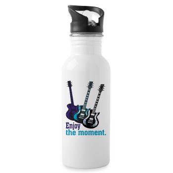 Guitares électriques avec dire Profitez du moment. - Gourde avec paille intégrée - blanc - Droite