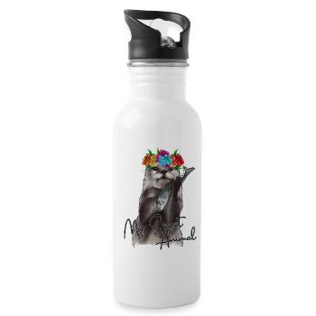 My Spirit Animal Otter - Water bottle with straw - white - Right