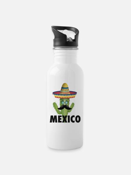Mexique - Gourde avec paille intégrée - blanc