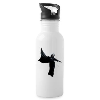Dunkler Schattenkrieger mit rotem Lichtstab - Trinkflasche mit integriertem Trinkhalm - Weiß - Rechts