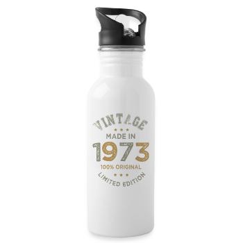 Made in 1973 Cadeau Vintage anniversaire 50 ans - Gourde avec paille intégrée - blanc - Droite