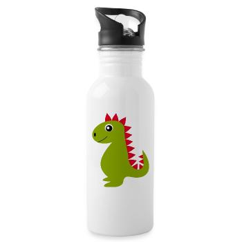 Kawaii Dino Kawaii Chibi Kawaii Animals - Water bottle with straw - white - Right