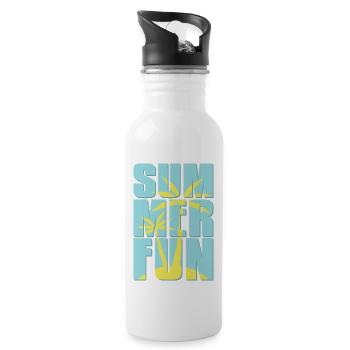 Summer fun. Freedom. - Water bottle with straw - white - Right