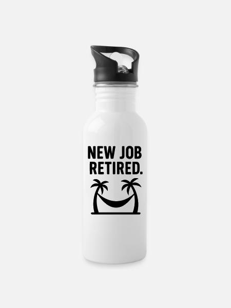 Ruhestandsgeschenk Neuer Job Rentner - Trinkflasche mit integriertem Trinkhalm - Weiß