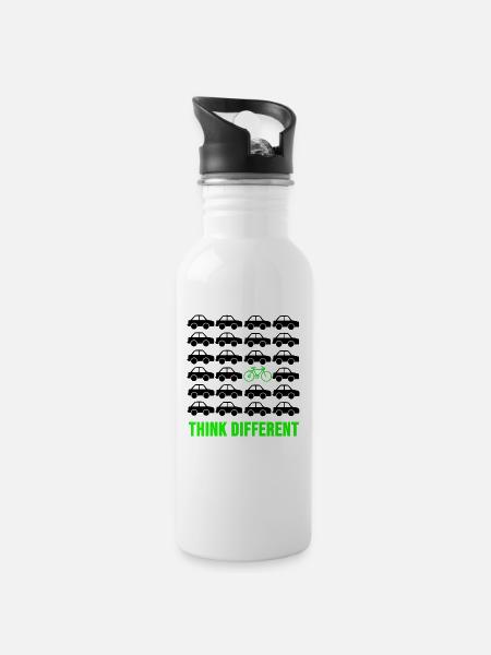 Cadeau de vélo de vélo de route vélo de vélo - Gourde avec paille intégrée - blanc