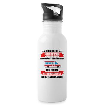 Ambulance ambulancier ambulancier service de secours cadeau - Gourde avec paille intégrée - blanc - Droite
